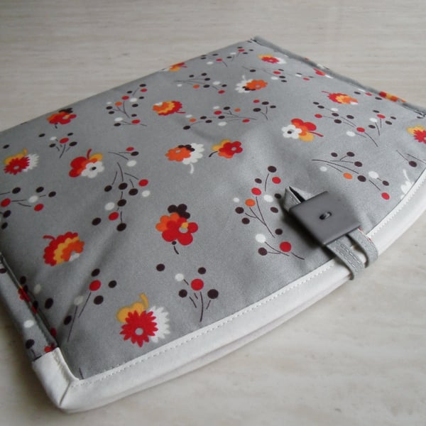 Handmade Fabric iPad Sleeve in Grey
