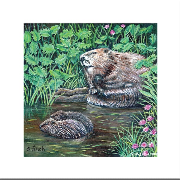 Spirit of Beaver - Greeting Card with Nature Spirit Totem message on reverse