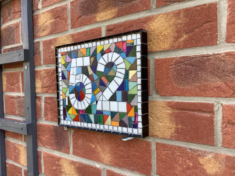 Radiant Rainbow Mosaic House Numbers: Your Home’s Colorful Signature