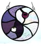 Yin Yang Suncatcher Stained Glass Handmade Purple 025 - Image 2
