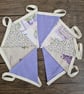 Vintage Style Lavender & Taupe Handmade Fabric Bunting 