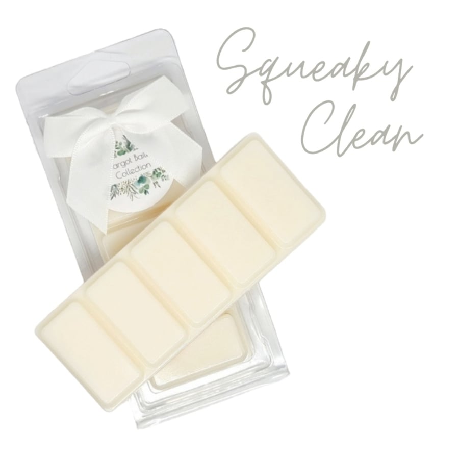 Squeaky Clean  Wax Melts UK  50G  Luxury  Natural  Highly Scented