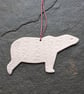 Scandi Porcelain polar bear, white, Christmas decoration The Porcelain Menagerie - Image 1