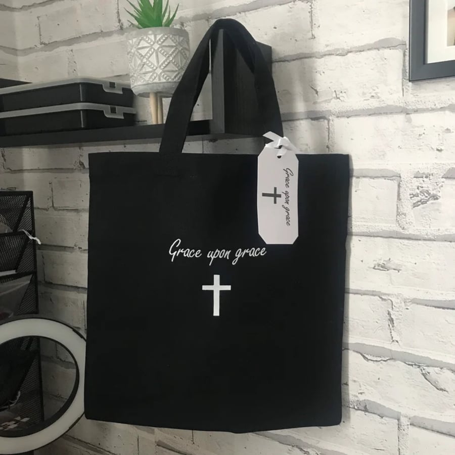 Grace Upon Grace. Tote Bag. Faith Bag. Christia... - Folksy