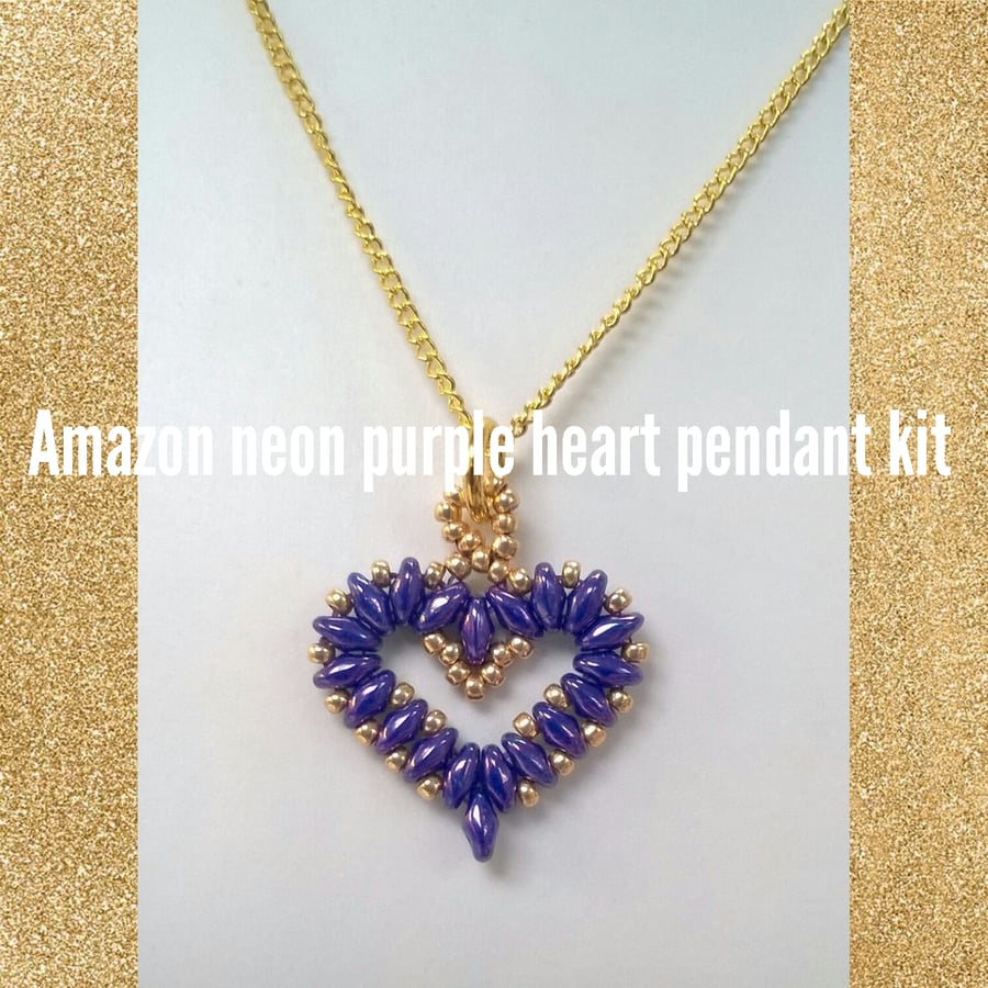 Amazon neon purple heart pendant kit