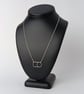 Sterling silver wire circle & square necklace - handmade geometric jewellery  - Image 3