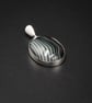 Black striped agate and sterling silver pendant  - Image 2