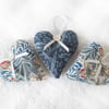SET OF 3 LAVENDER BAGS - HEART SHAPED HAND EMBROIDERED