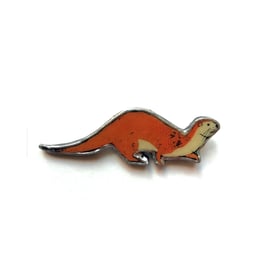 Lovely Tan Orange Otter Wildlife Resin Brooch by EllyMental