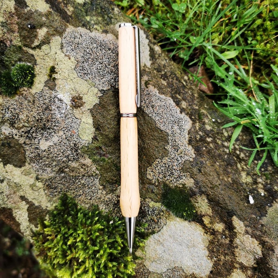 handturned wood pen (chrome finish)