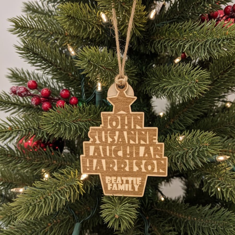 Family tree personalised bauble