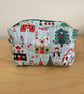 Christmas Theme Quilted Fabric Box Shape Makeup Bag - Image 2