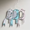 'Three Birthday Birdie' - Stitched Gift Tag