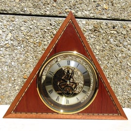 Triangular Skeleton Clock with Quartz Movement - Handmade