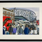 Tottenham. London. Framed Football Stadium Art Print 20" x 16" Frame Size