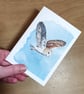 Bird greetings cards, 3 pack, A6 size blank notelets, barn owls and swallow - Image 4