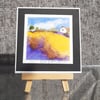Mini Handpainted Blank Card. Letterbox Gift. A Farm Cottage and Field