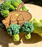 Broccoli earrings, Fun vegetable themed dangle earrings, Green earrings - Image 5