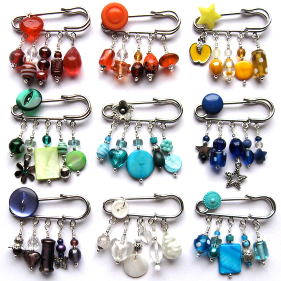 Rainbow Pin in Turquoise Blue