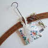 Vintage embroidery lavender bag with tiny flowers and dried Yorkshire lavender.