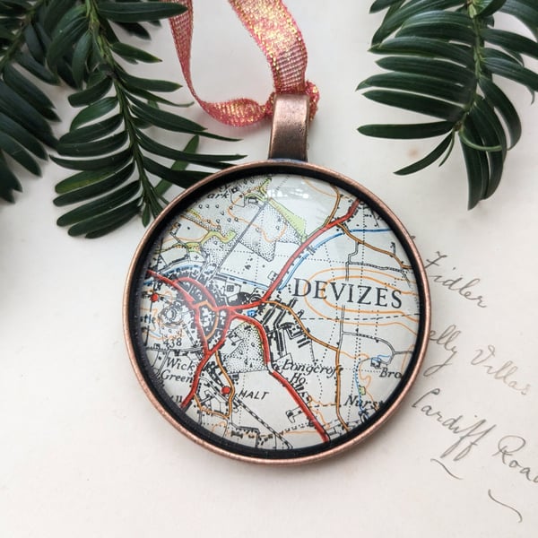 Personalized Christmas Tree Decor with Custom Map Location, New Family Decor