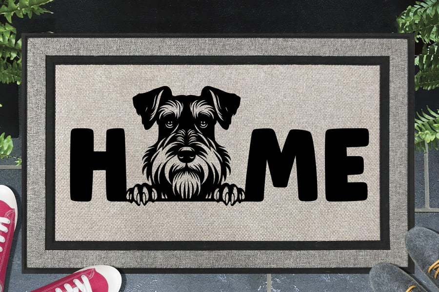 Miniature Schnauzer Home Door Mat No.2 - All Weather Welcome Mat - 45x70cm 