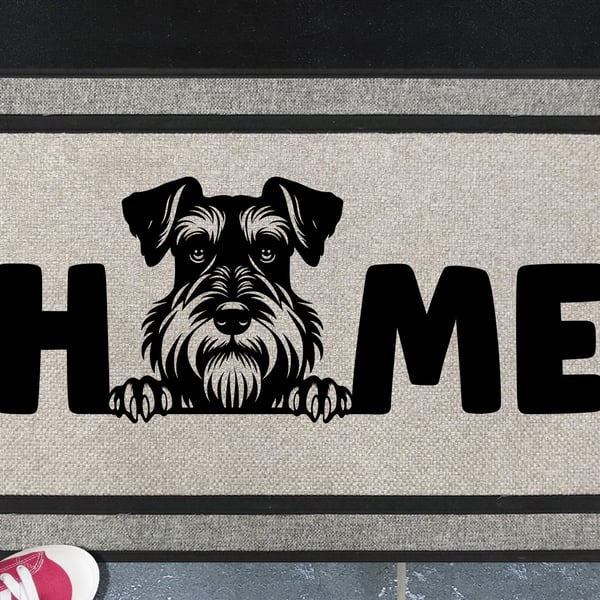 Miniature Schnauzer Home Door Mat No.2 - All Weather Welcome Mat - 45x70cm 