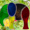 Stained Glass Large Elephant Suncatcher - Handmade Hanging Decoration - Multi