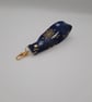 Bag charm wristlet  - keyfob, navy blue and gold snowflake keyring. Sale.    - Image 7