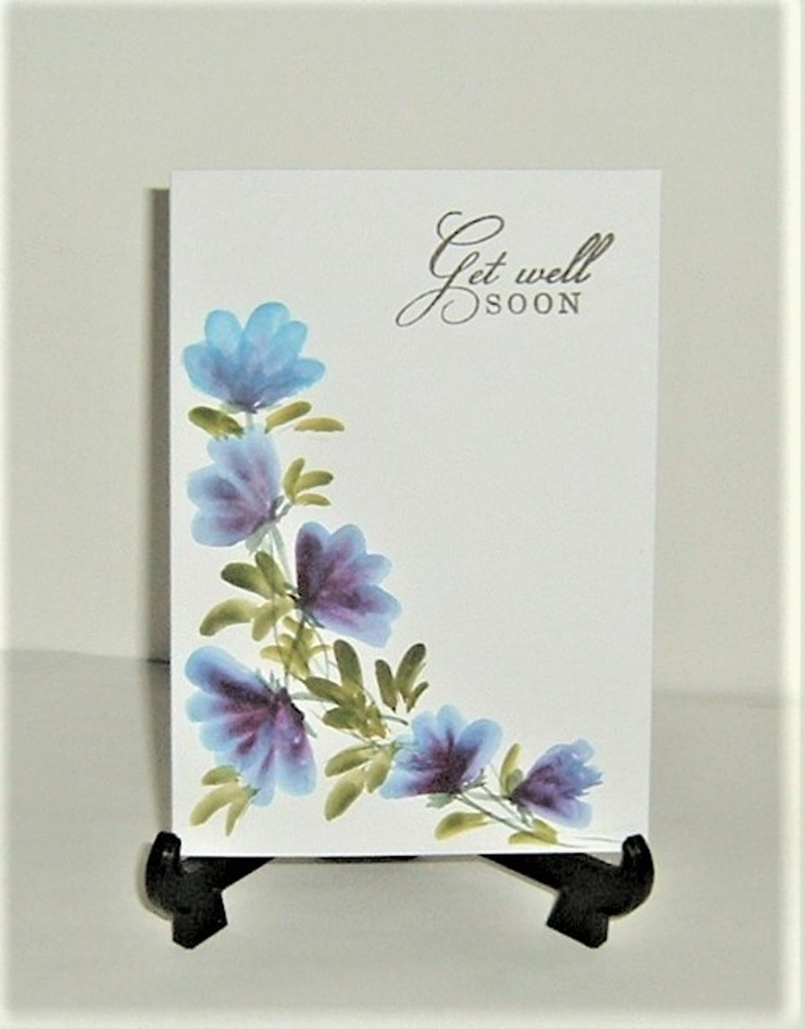 hand painted "Get Well Soon" greetings card ( ref F 414)