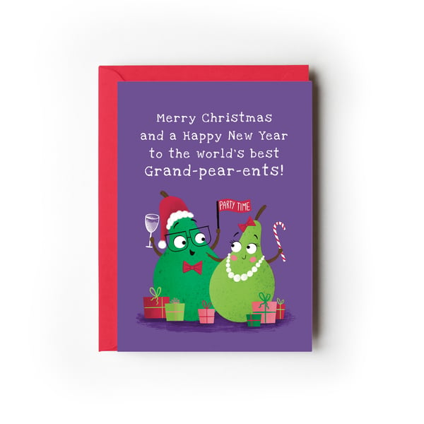 Grand-pear-ents Christmas Card