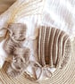 Gift Set Newborn Bonnet and Socks 100% Merino Wool