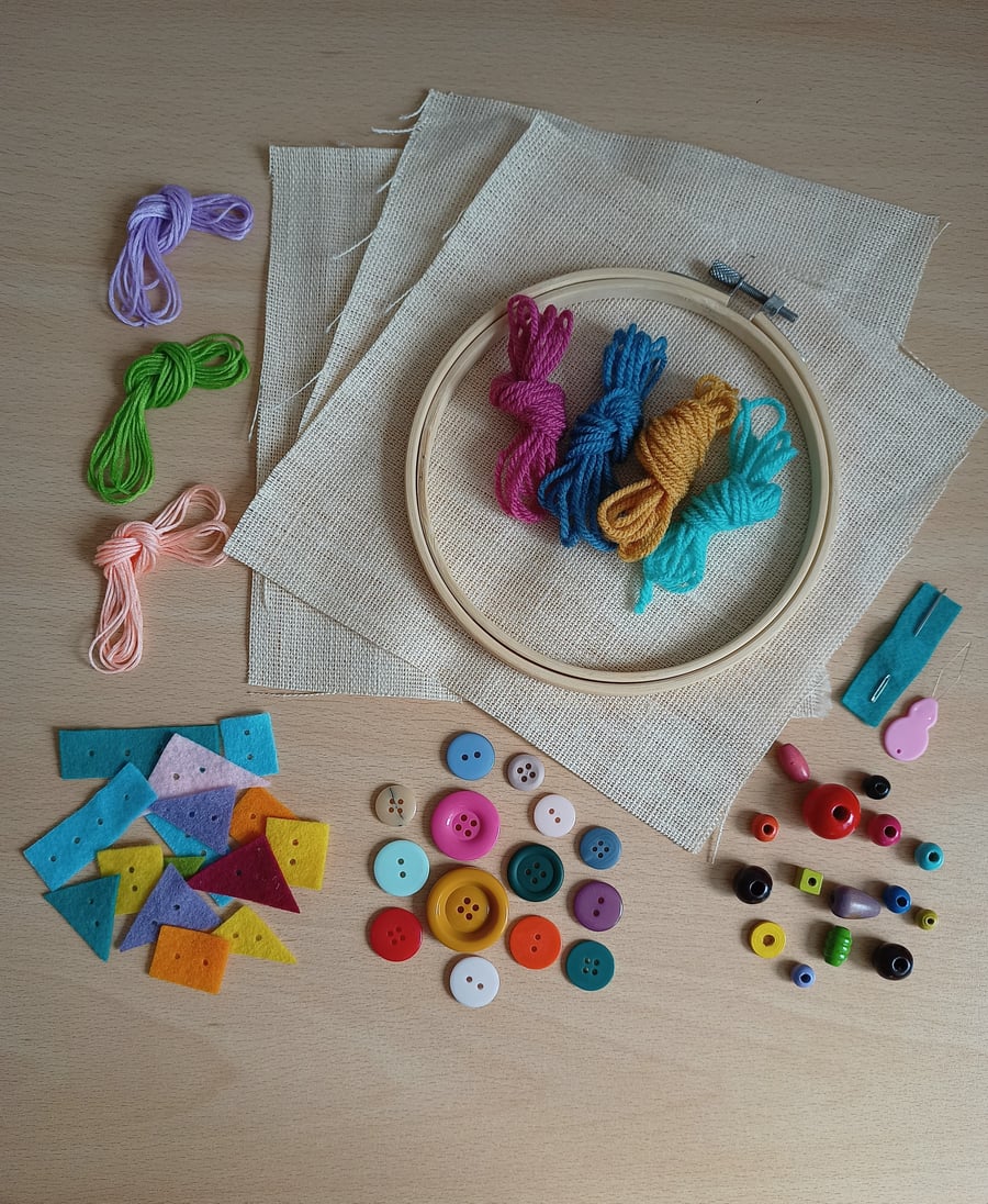 Children's embroidery sewing craft kit, have a ... - Folksy