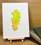 Green and Yellow Oak Leaf Original Painting
