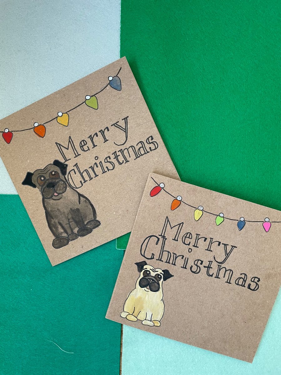 Pug Christmas card- Merry Christmas 