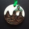 ceramic Xmas pudding decoration