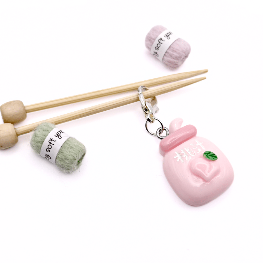 Strawberry Milk Stitch Marker