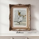 Original Ballerina Artwork – Colour Pencil & Pastel Drawing