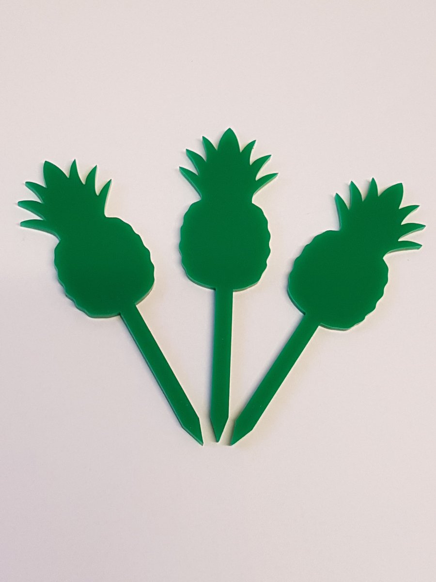 Pineapple Cupcake Toppers x 3 - Acrylic