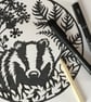 Badger Card. Blank monochrome British wildlife card for any occasion.  - Image 3