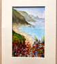 Cornish Cliffs Mullion Cornwall original miniature watercolour 