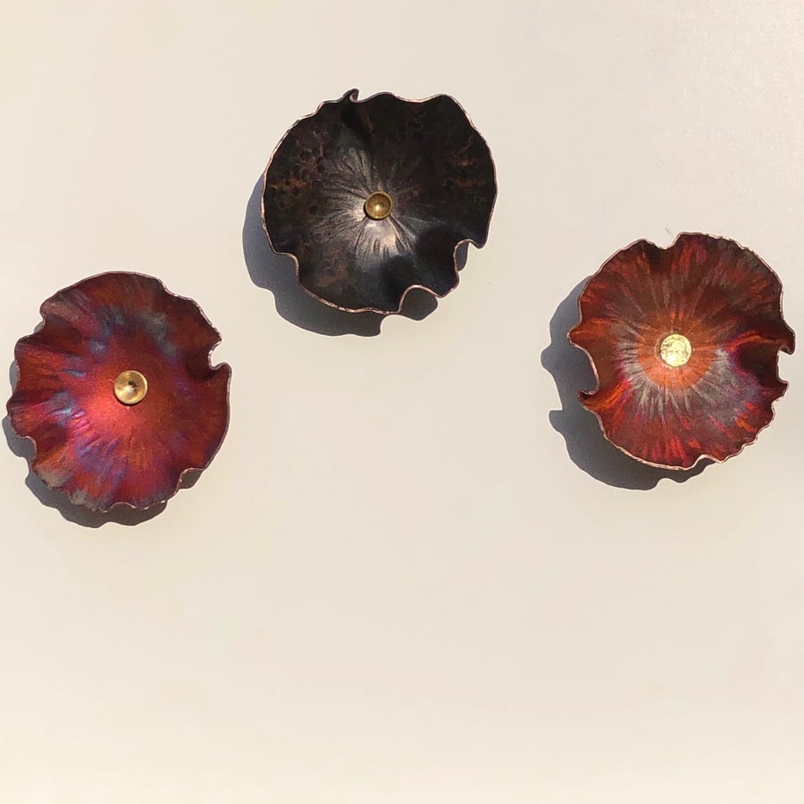 Wallflower - hand formed copper flower. Copper flowers