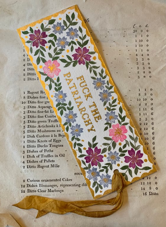 F--k the Patriarchy Handmade Bookmark