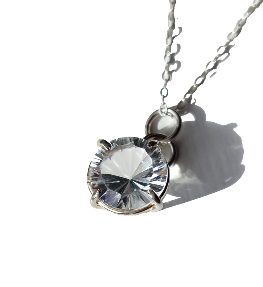 Himalayan Quartz Necklace Sterling Silver Jewellery Gift Millennium Cut Handmade