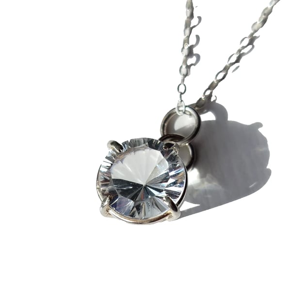 Himalayan Quartz Necklace Sterling Silver Jewellery Gift Millennium Cut Handmade