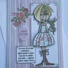 Funny wine doesn't make you fat, it makes you lean birthday card