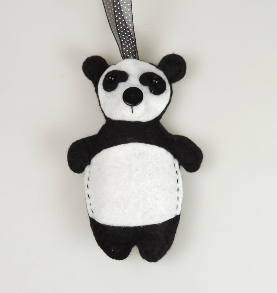 Panda Bear Felt Hanging Decoration, Twig Tree, Felt Handmade Panda Bear  SALE