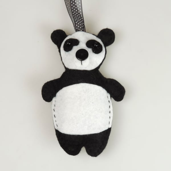 Panda Bear Felt Hanging Decoration, Twig Tree, Felt Handmade Panda Bear  SALE