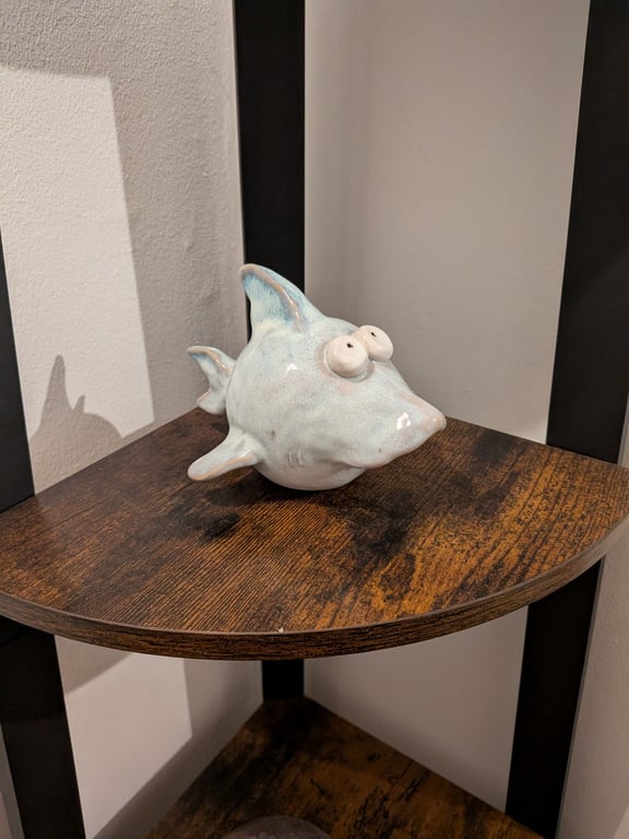 Ceramic shark ornament, gift for ocean lovers