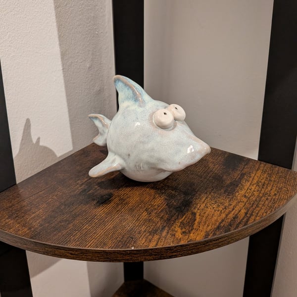 Ceramic shark ornament, gift for ocean lovers